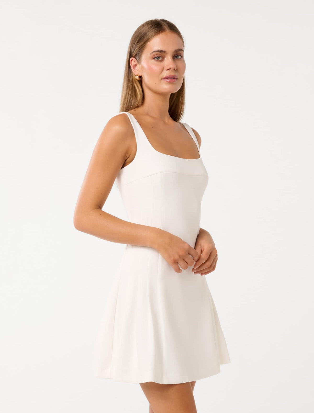 Tanya Pleated Mini Dress Porcelain Co-Ord
