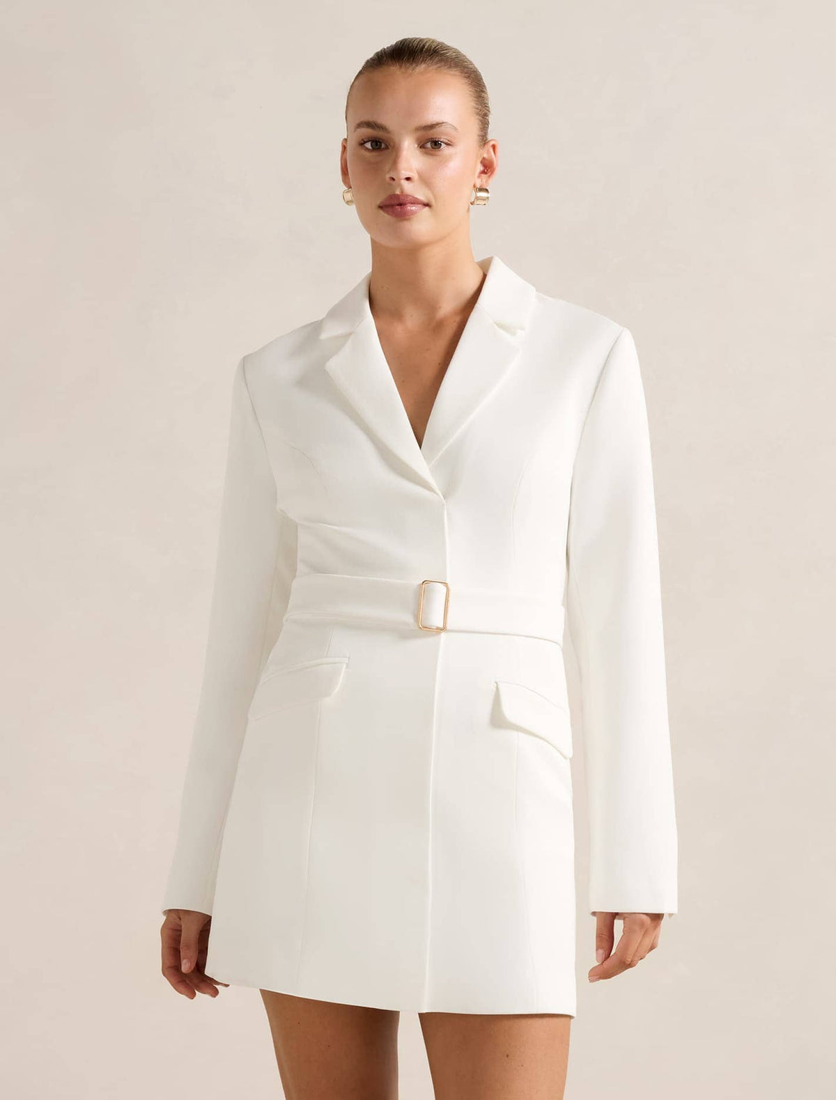 Christine Blazer Mini Dress Porcelain