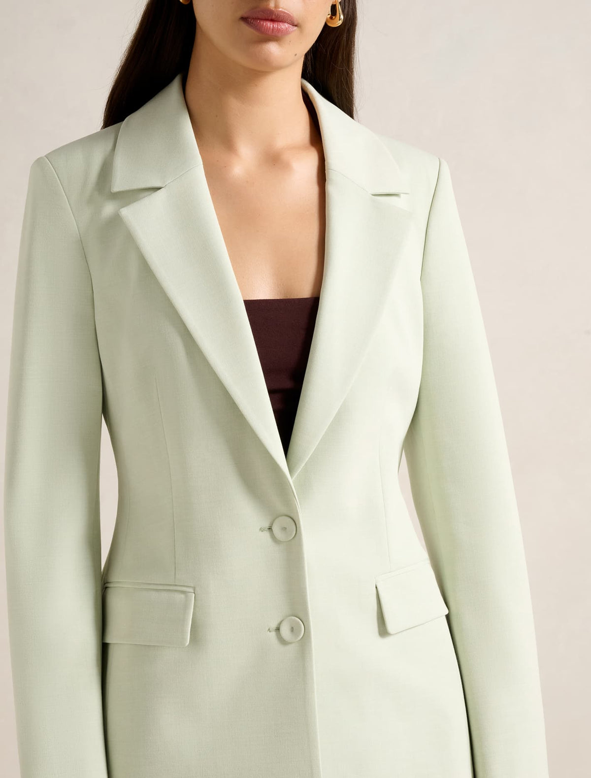Veda Nipped Waist Blazer Peppermint Suit