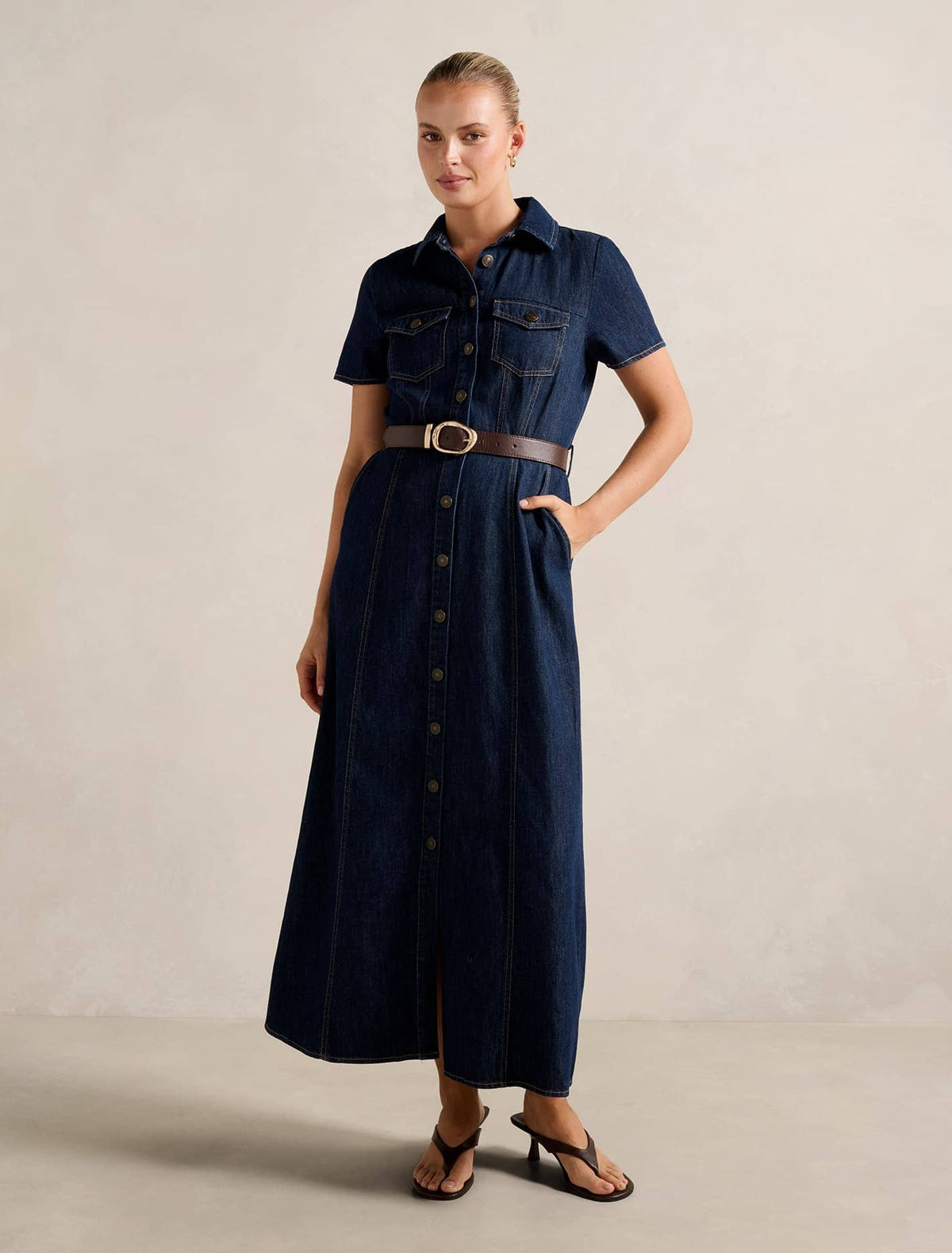 Lucy Denim Dress Dark Wash