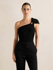 Robyn Hardwear One Shoulder Top Black
