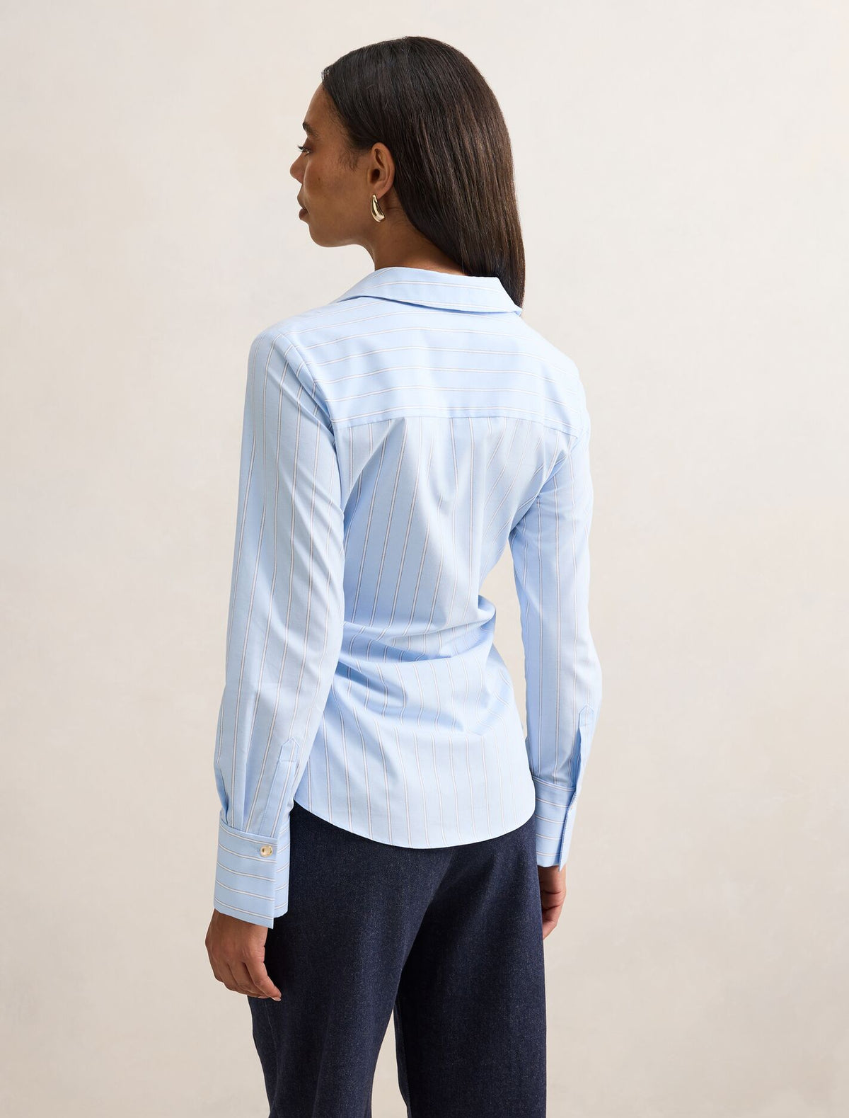 Ange Slim Fitted Shirt Blue Stripe