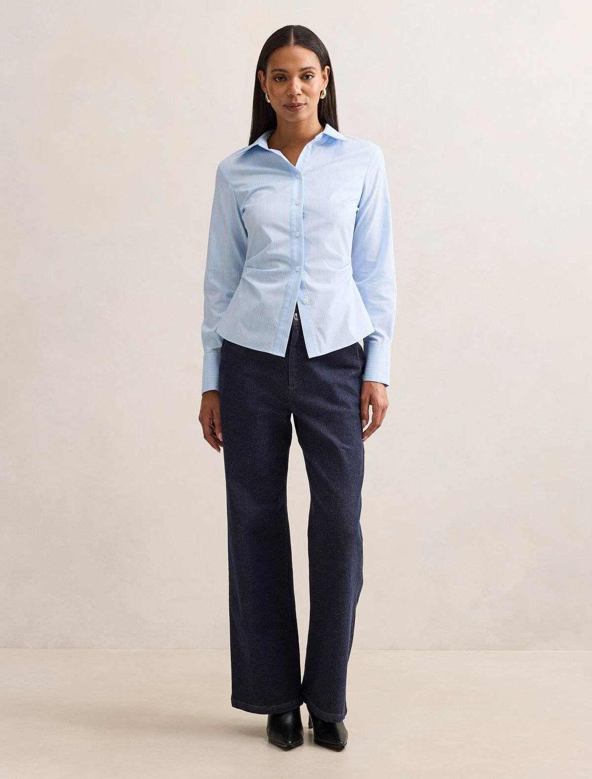 Ange Slim Fitted Shirt Blue Stripe
