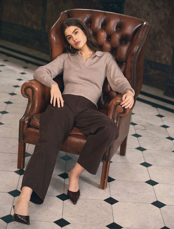 Emma Mid Rise Barrel Jeans Chocolate