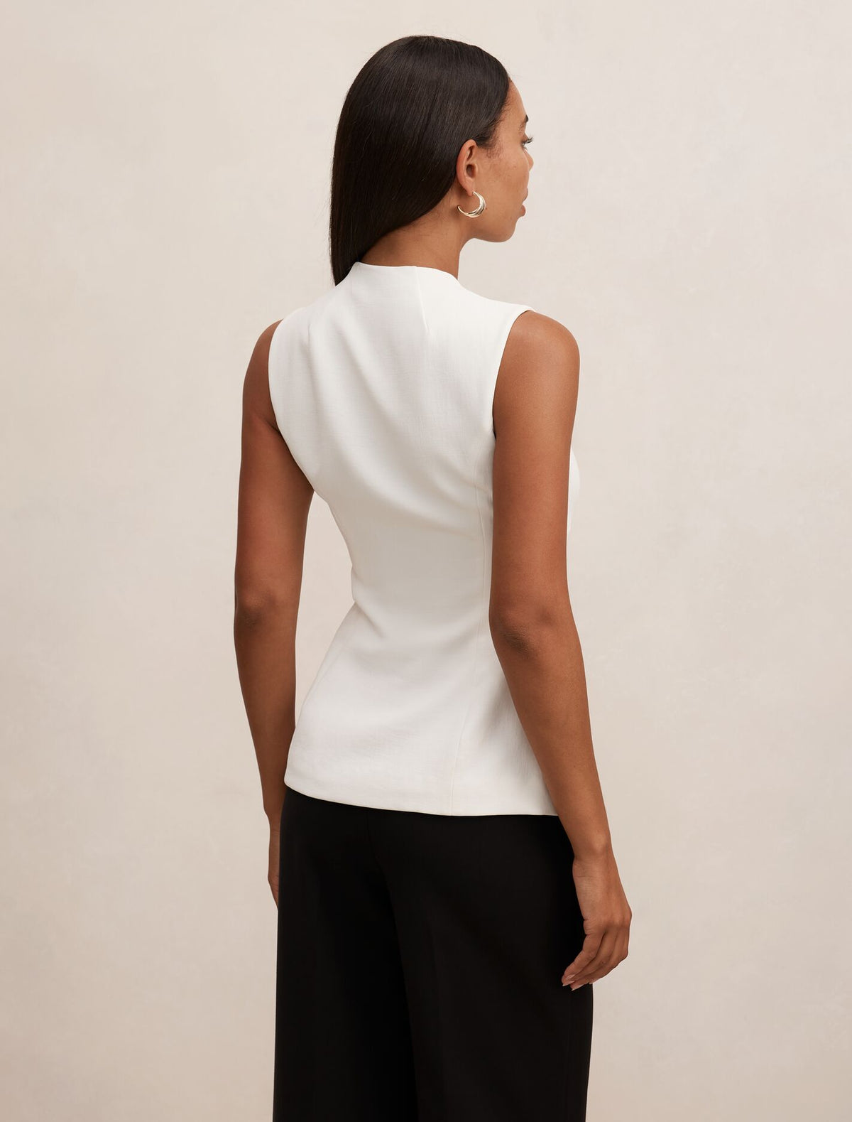 Gabi Tailored Top Porcelain