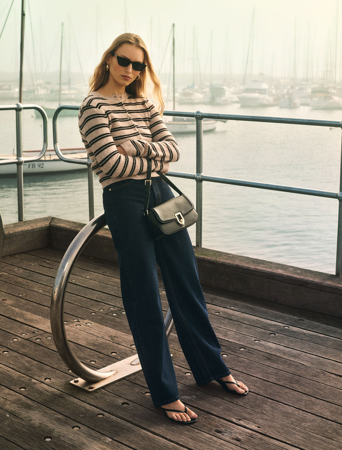 Emma Mid Rise Barrel Jeans Dark Wash