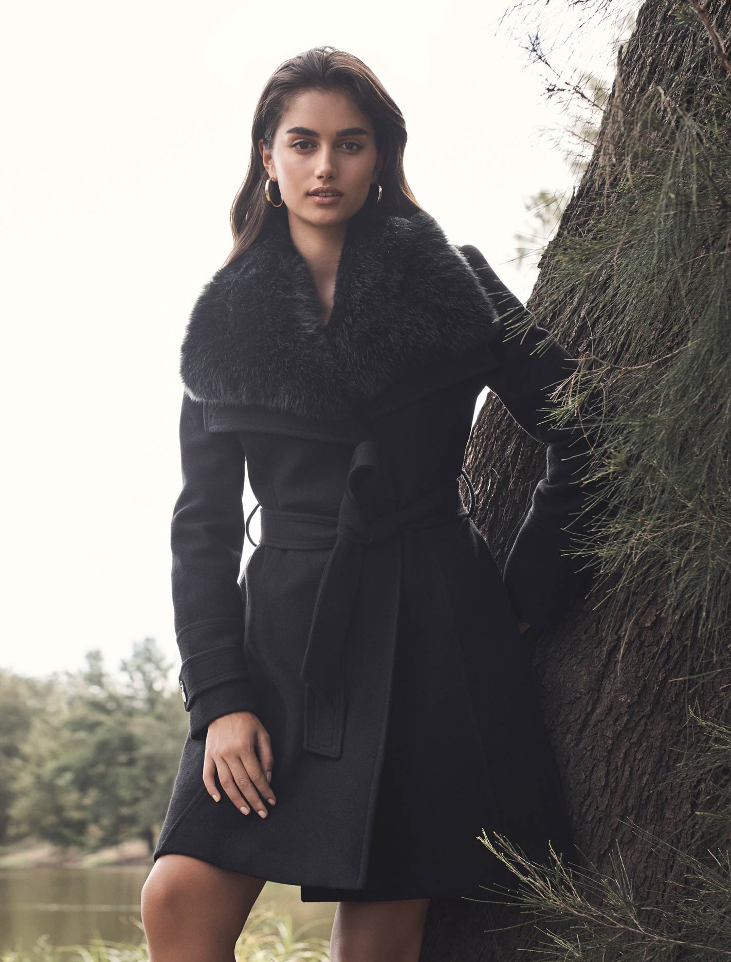 Alex Faux Fur Collar Coat