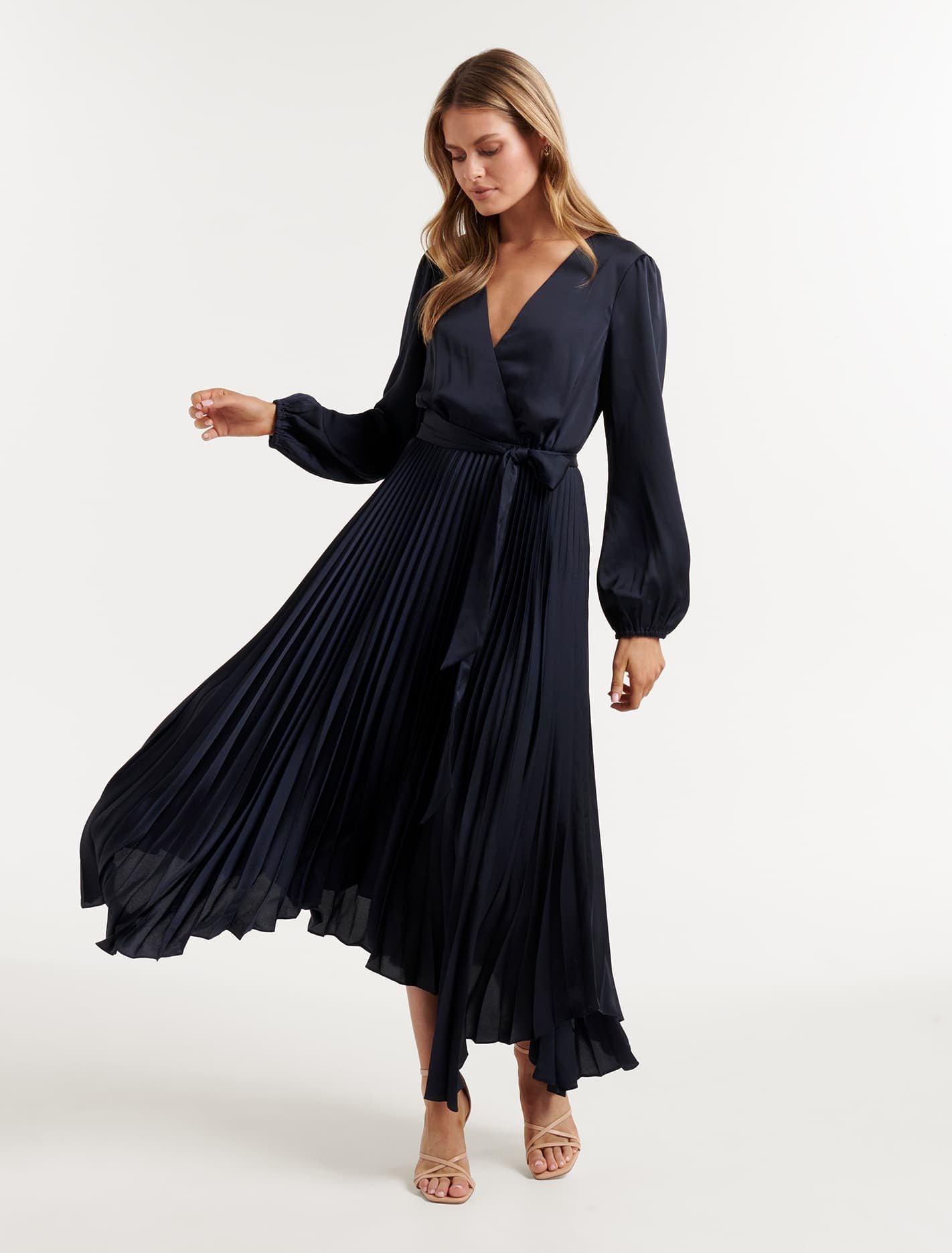 Lipsy pleated wrap dress clearance