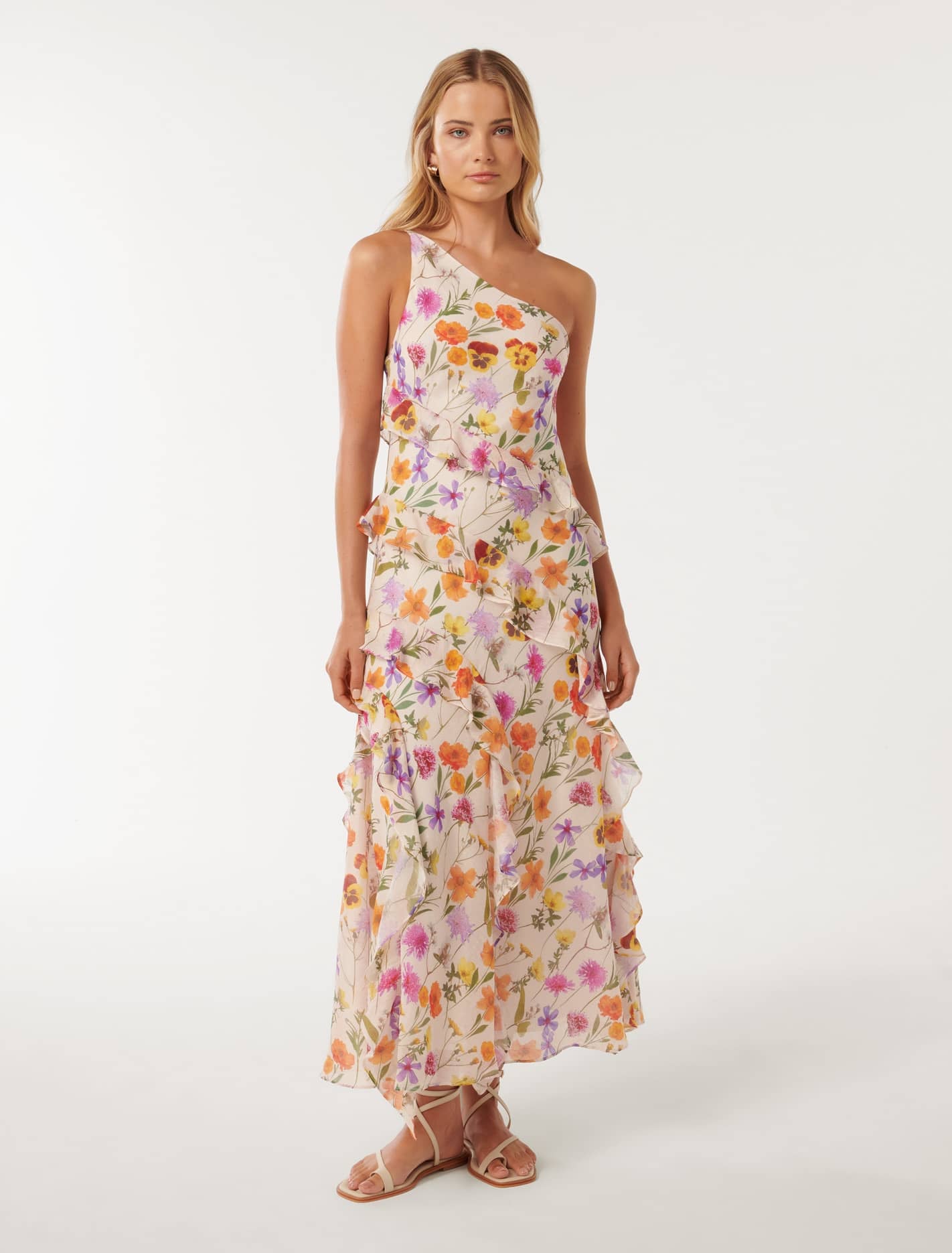 Belle One Shoulder Ruffle Gown - Women's Fashion | Forever New
