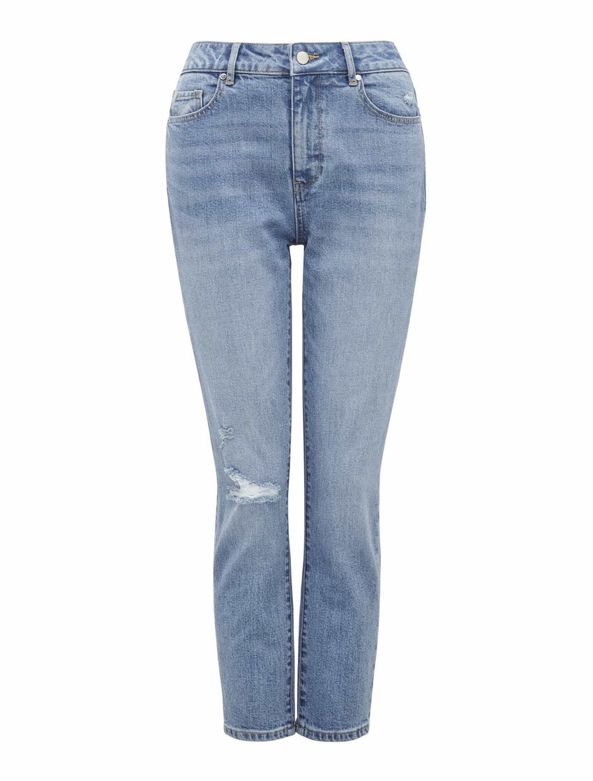 Isabel Mid-Rise Straight Crop Jeans