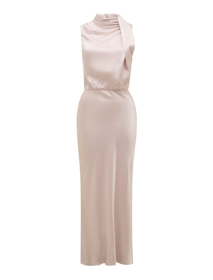 Sienna High Neck Satin Maxi