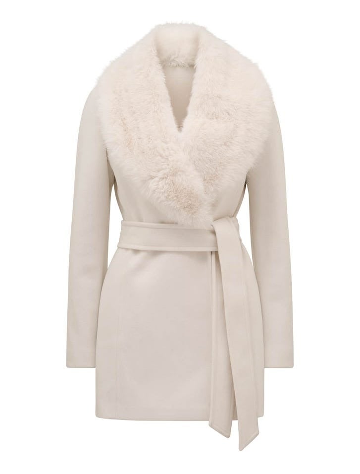 Rocky Fur Collar Wrap Coat
