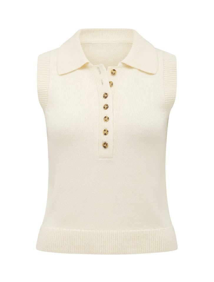 Ashlyn Button Collar Vest