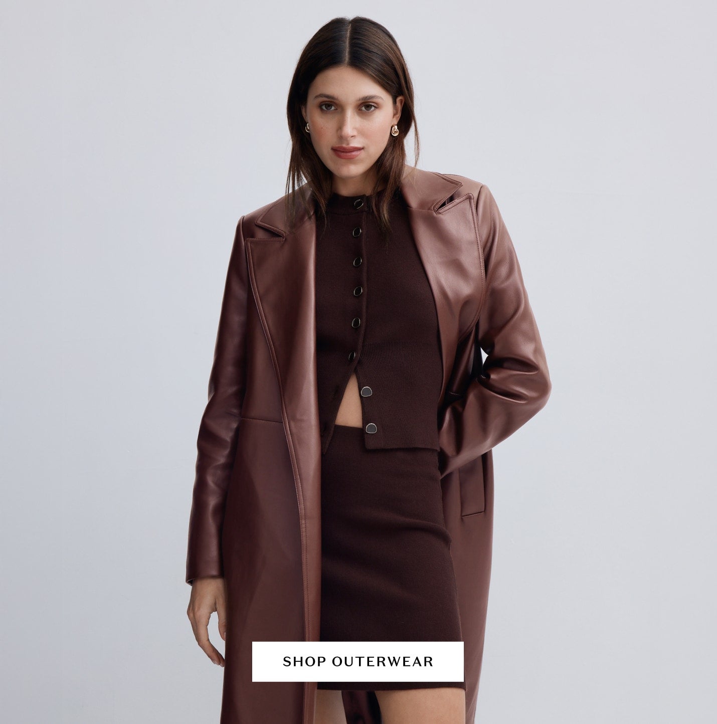 Forever New | Women's Coats | Women's Vegan Leather Trench Coat | Women's Outerwear