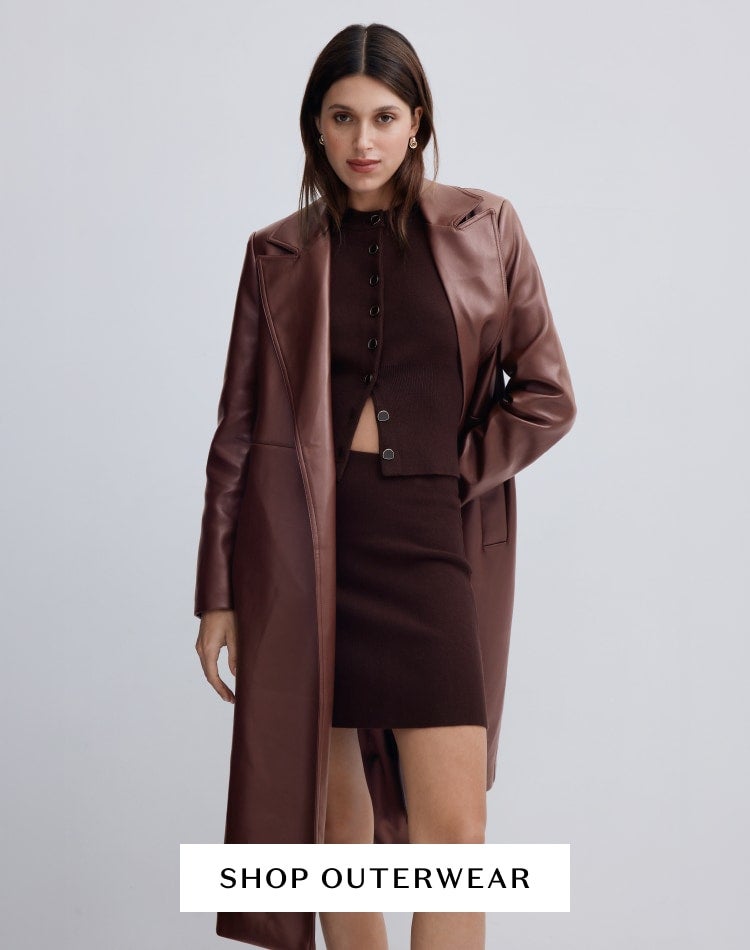 Forever New | Women's Coats | Women's Vegan Leather Trench Coat | Women's Outerwear