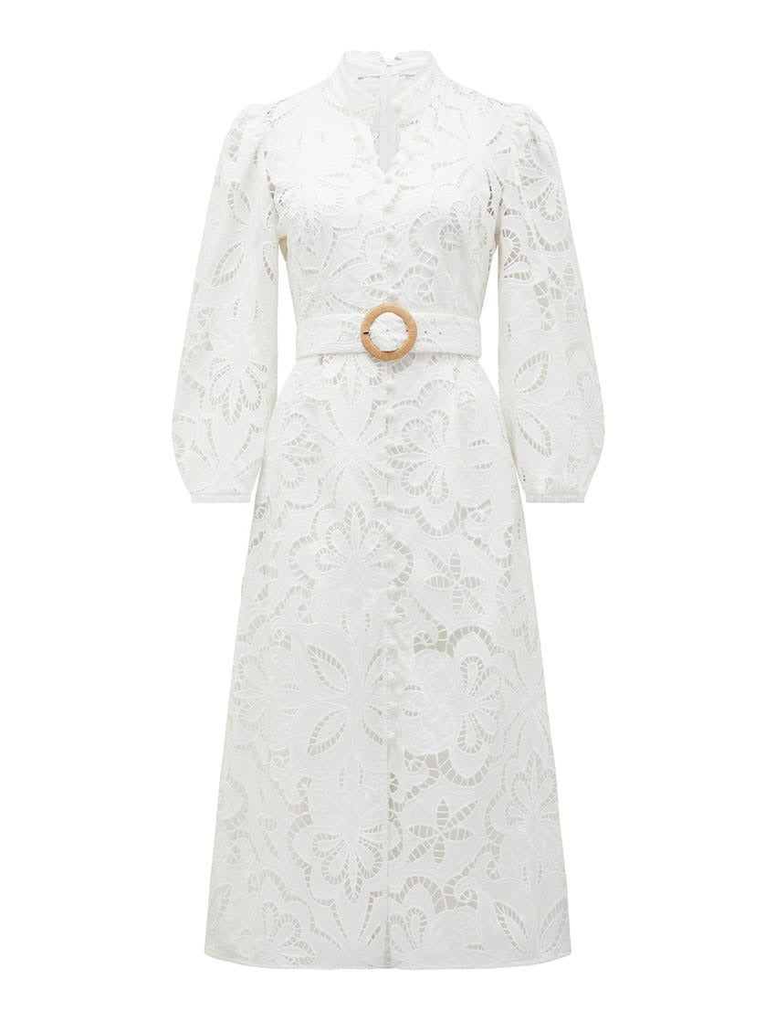 Victoria Broderie Midi Dress