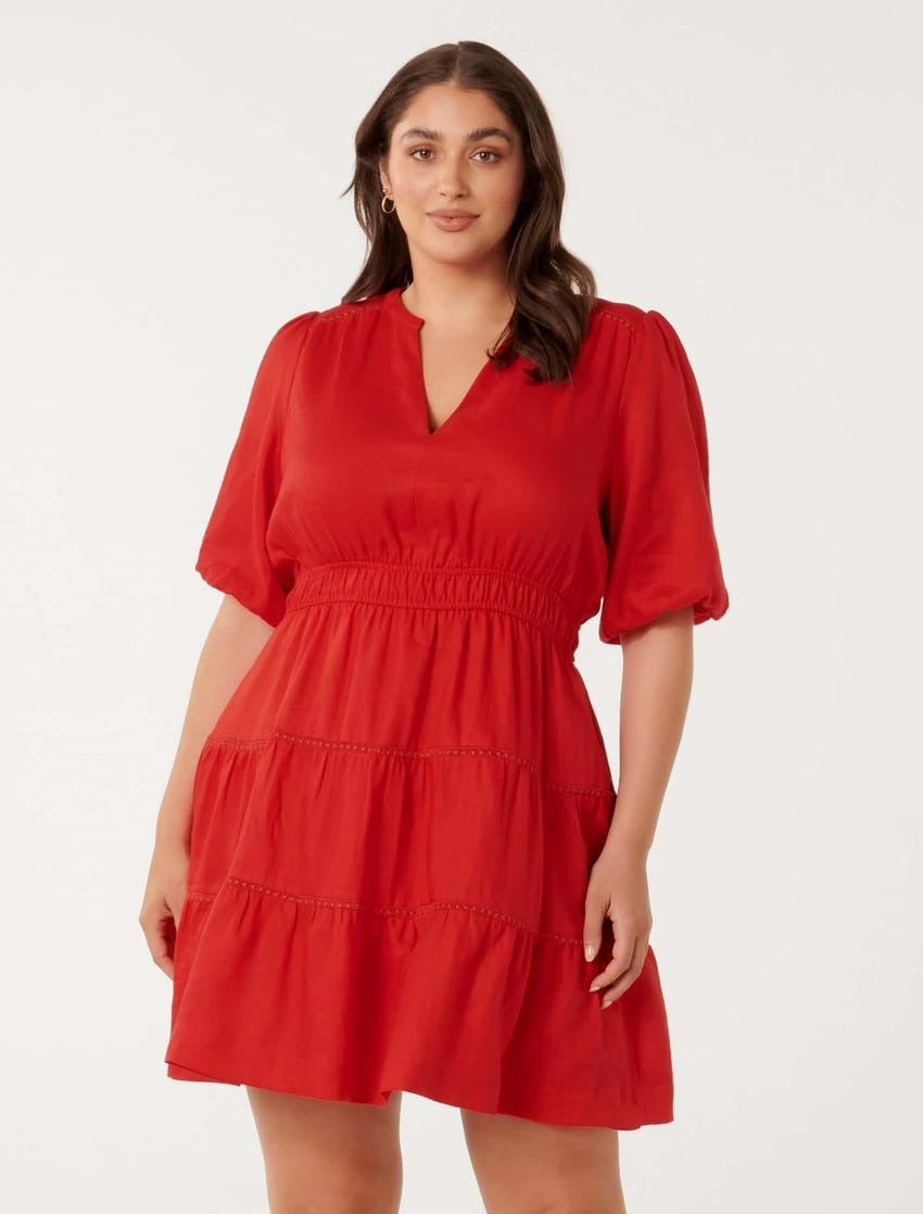 Brianna Curve Linen Mini Dress
