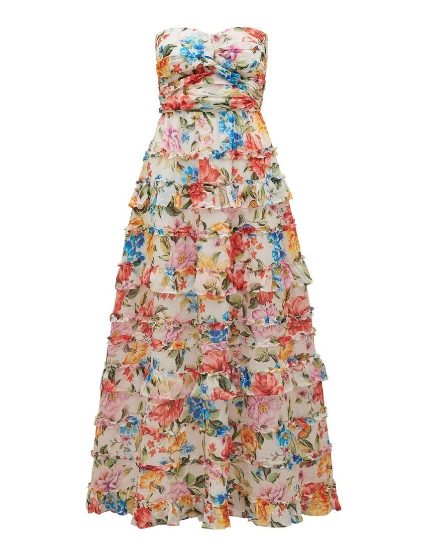 Floreto Strapless Ruffle Dress