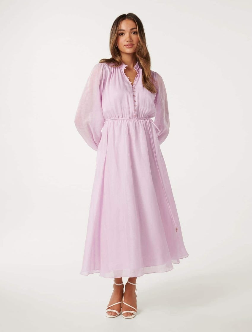 Gwen Petite Button-Up Midi Dress