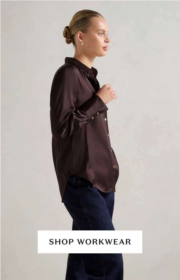 Forever New | Women's Dresses | Women's Satin Shirt | Women's Work Long Sleeve Shirt 