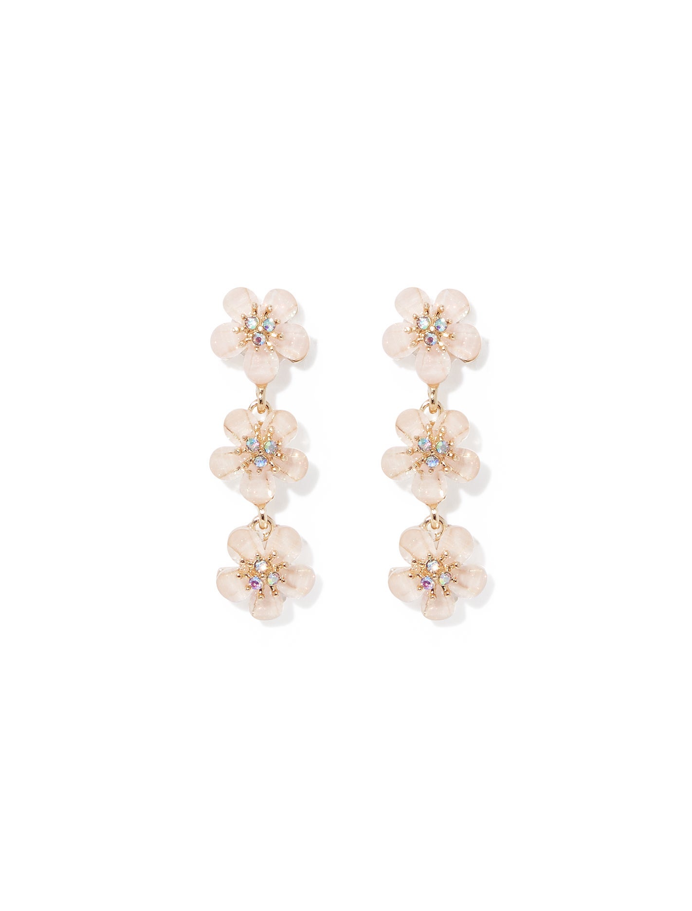 Selena Triple Flower Drop Earrings